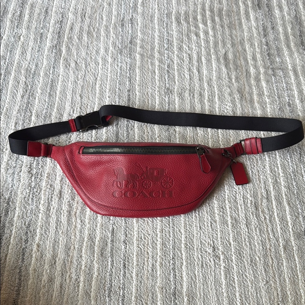 Coach Red Leather Men's Bag